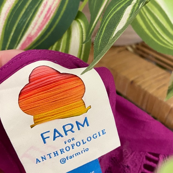 NWT Farm Rio Kelsie Peasant Blouse Purple Anthro - Picture 12 of 14